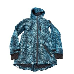 NIKITA Womens HOLLYHOCK STRETCH JACKET TEAL SNAKESKIN Snowboard Ski Small